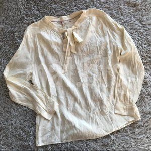 Boden Ivory Riley Tie Blouse Size 14